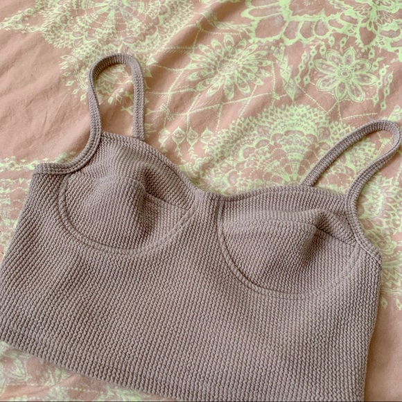 Dolls Kill Tops - Cute tan crop top